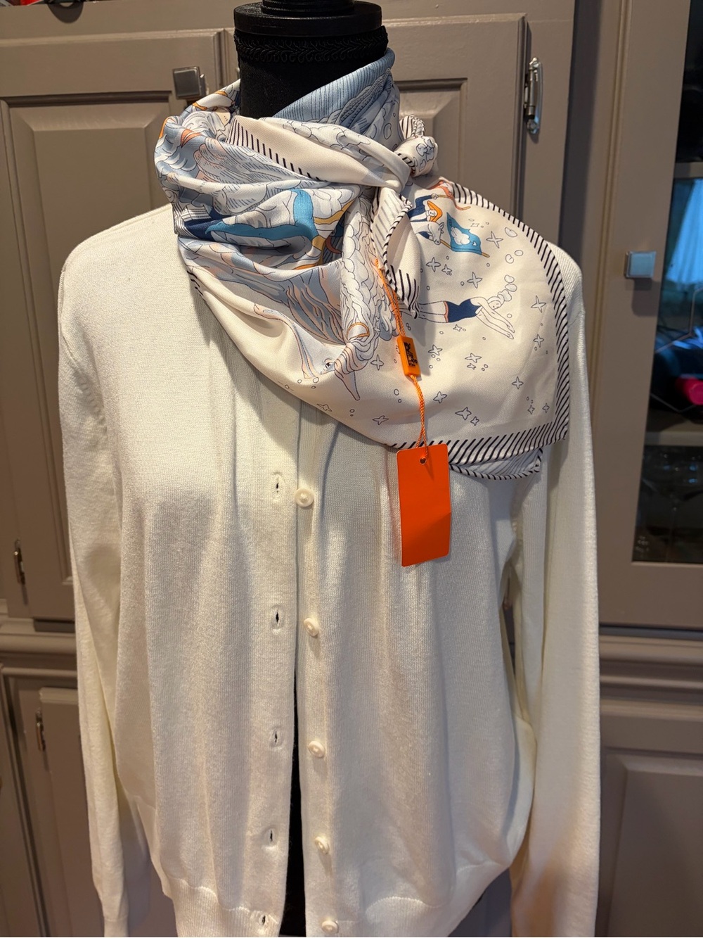 H&M Cream Button-Up Cardigan Sweater
